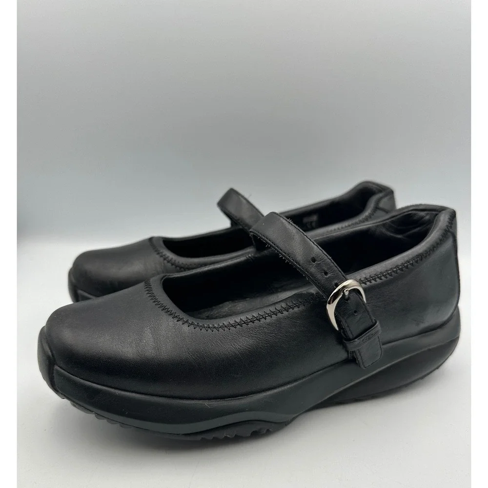 MBT Tunisha Mary Jane Shoes Sz 7 Black Leather Rocker Bottom Toner Walk Platform